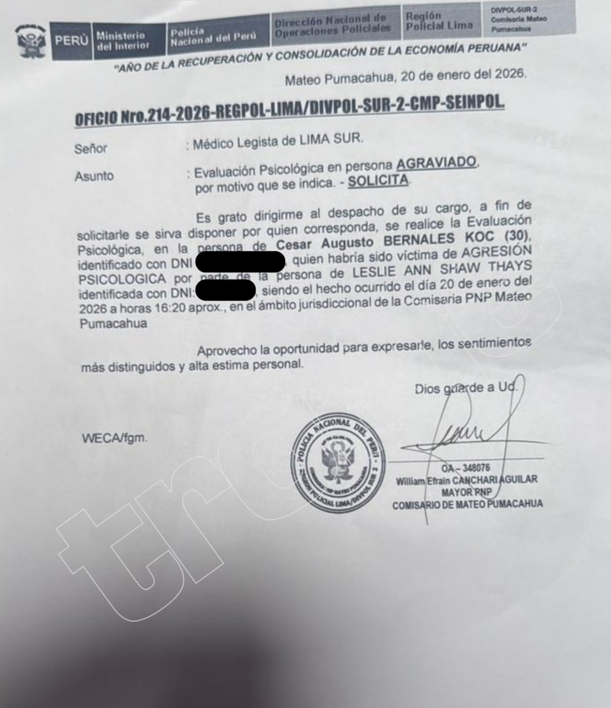 César BK denuncia a Leslie Shaw por agresión.