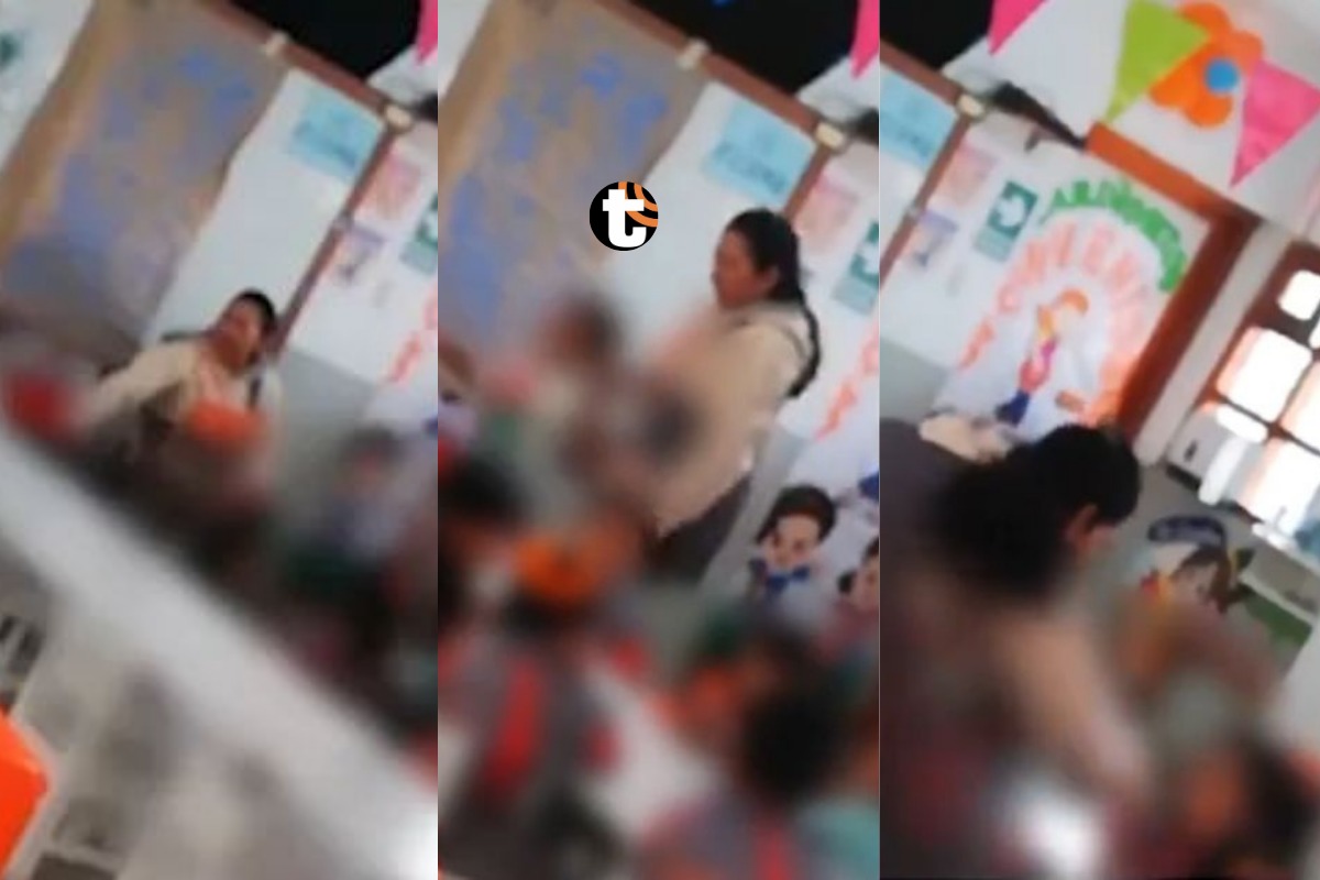 El violento accionar de la profesora fue grabado por la auxiliar del aula.