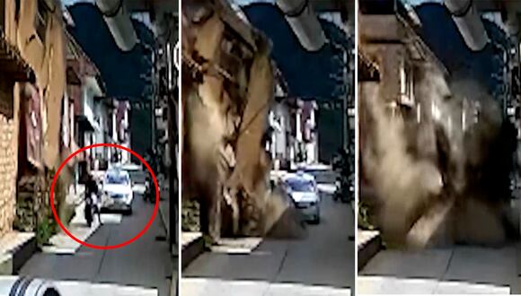 Taxista es sepultado por una pared