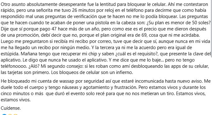 Patricia del Río fue víctima de robo y expone detalles del lamentable suceso.