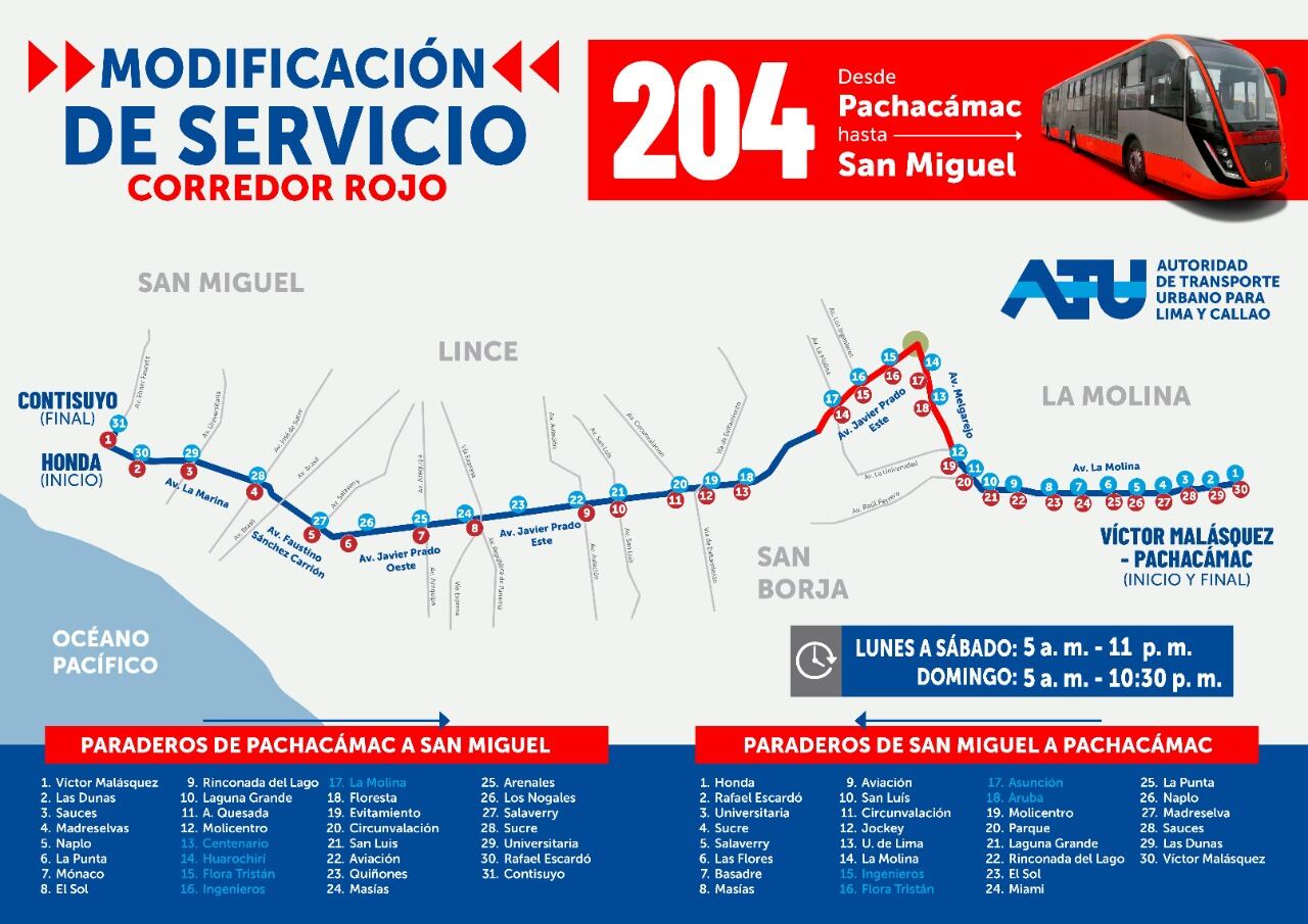 De acuerdo a la ATU, se trasladarán a más de 1.900 nuevos usuarios al día. Foto. ATU