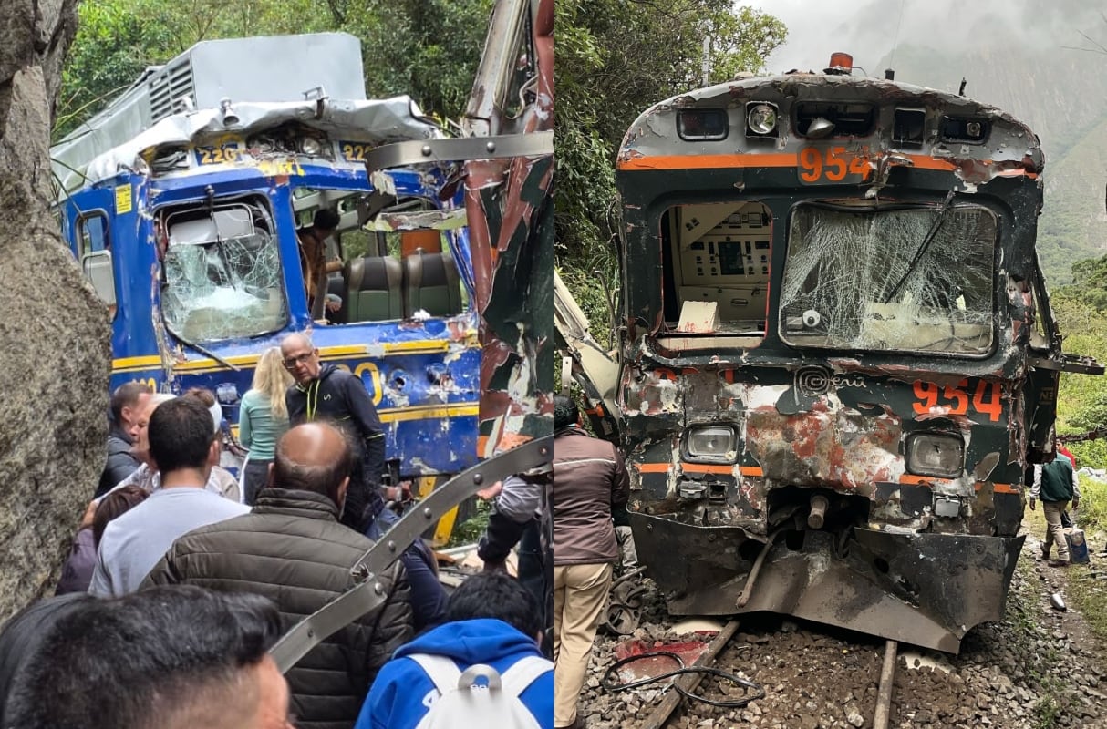 Choque frontal de trenes a Machu Picchu deja varios heridos. (Foto: Difusión)