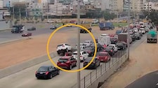 ¡Caos en la Vía Expresa Sur! Camioneta embiste a cinco autos detenidos y deja cuatro heridos en Surco