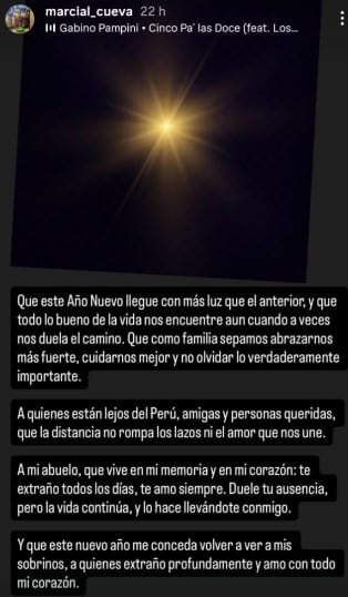 Marcial Cueva, hermano de Aladino, espera ver a sus sobrinos, hijos de Pamela López, este 2026.