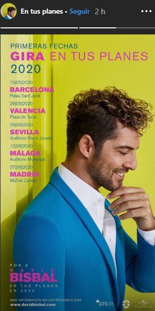 Estas son las primeras fechas de la gira mundial "En tus planes 2020" de David Bisbal. (Foto: Captura de pantalla)