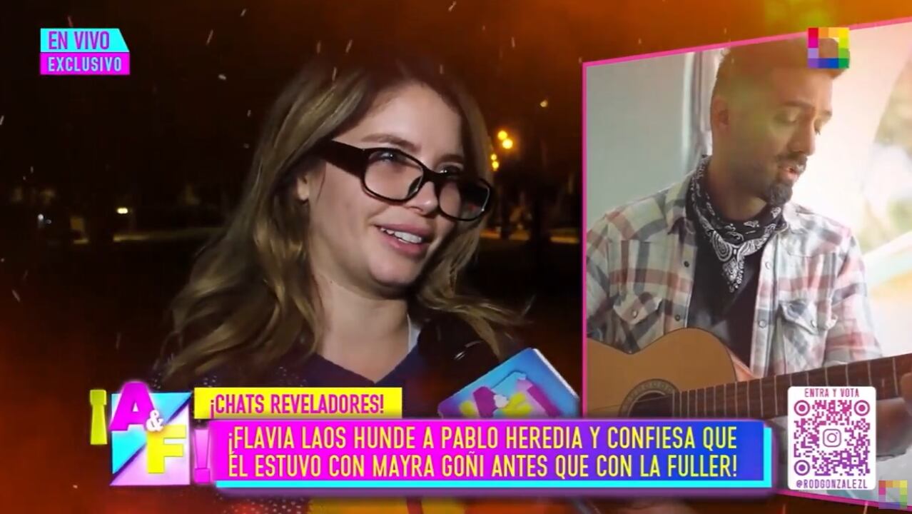Flavia Laos hunde a Pablo Heredia y habla del beso y la relación que tuvieron.