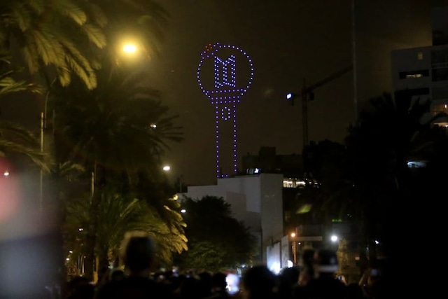 Show de drones para fans de BTS causó gran sensación entre sus fans. | (Foto: César Bueno @photo.gec)
