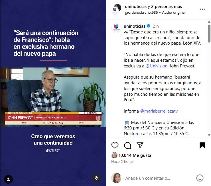 Hermano del papa León XIV habla por primera vez.