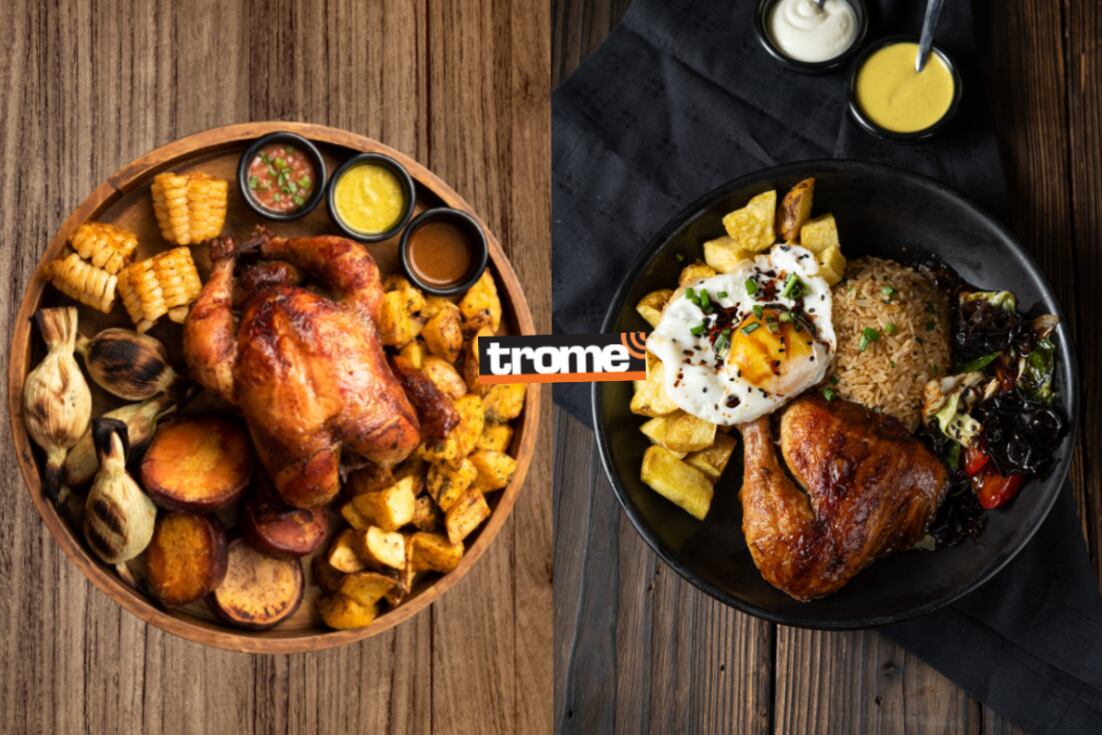 El pollo a la brasa tradicional y en combinaciones estilo chifa y pachamanca ofrece La Leña. (Entrevista y foto compos.:Isabel Medina / Trome).