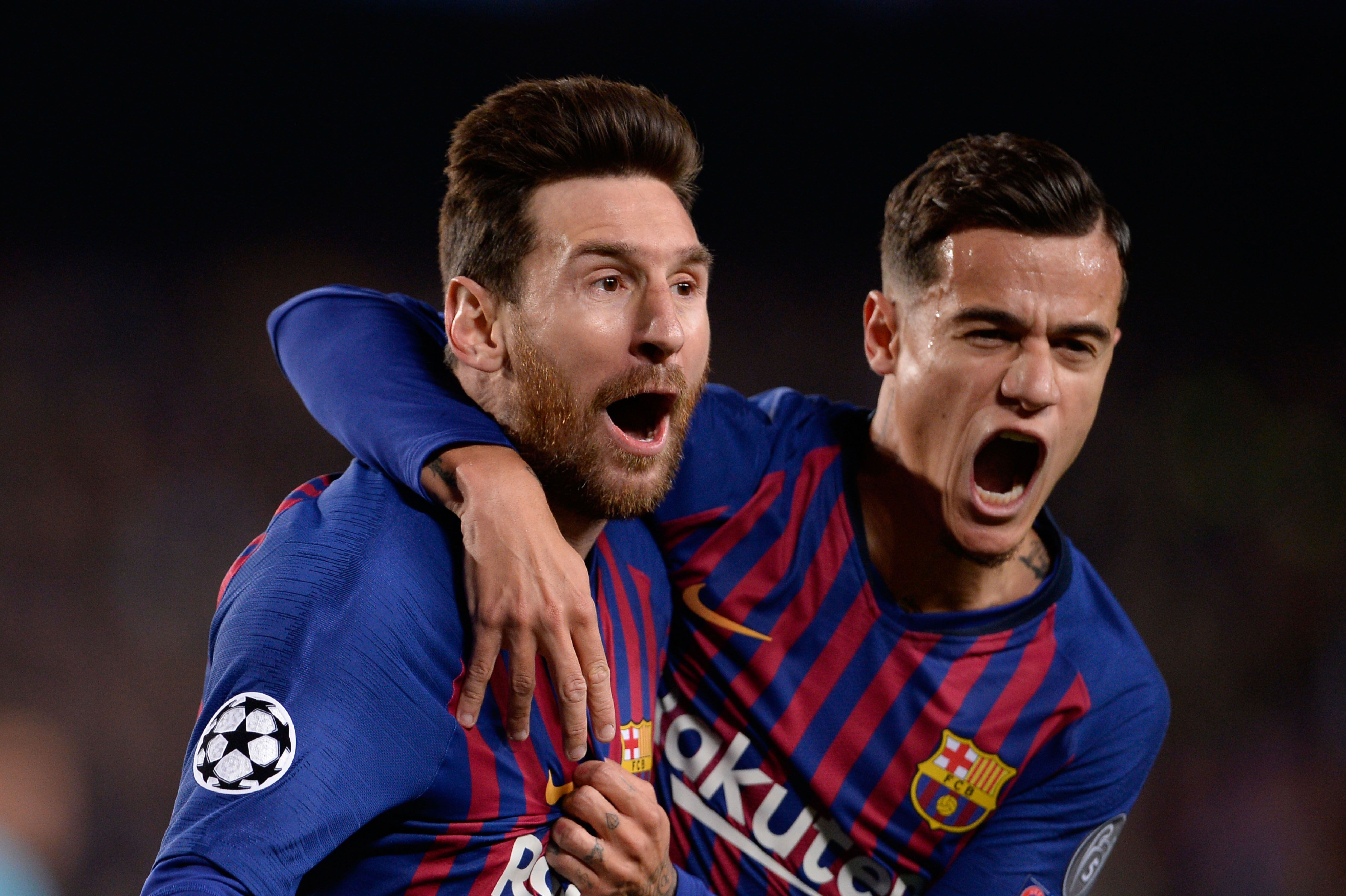 Lionel Messi y Coutinho supieron jugar juntos en el FC Barcelona, pero luego el brasileño se marchó al Bayern Munich (Foto AFP)