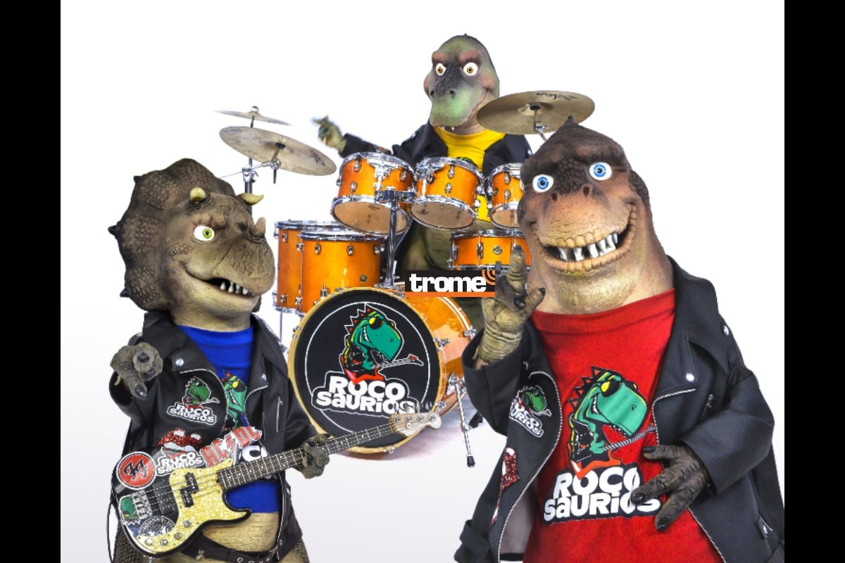 Los Rocosaurios; Banda de rock integrada por Rocky, Roco y Rico, que son Triceratops, T-Rex y Edmontosaurus. Tienen videoclips en YouTube y sus canciones llevan mensajes positivos a los niños. (Trome)