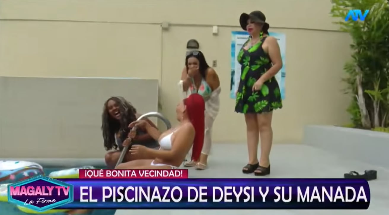 Deysi Araujo en las áreas comunes de su edificio tras ganar demanda a sus vecinos en San Isidro.