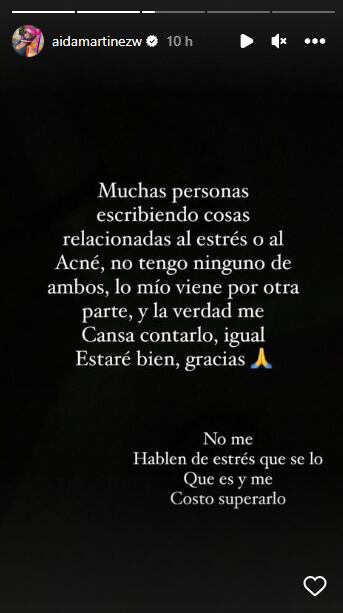 Aída Martínez habla de su enfermedad