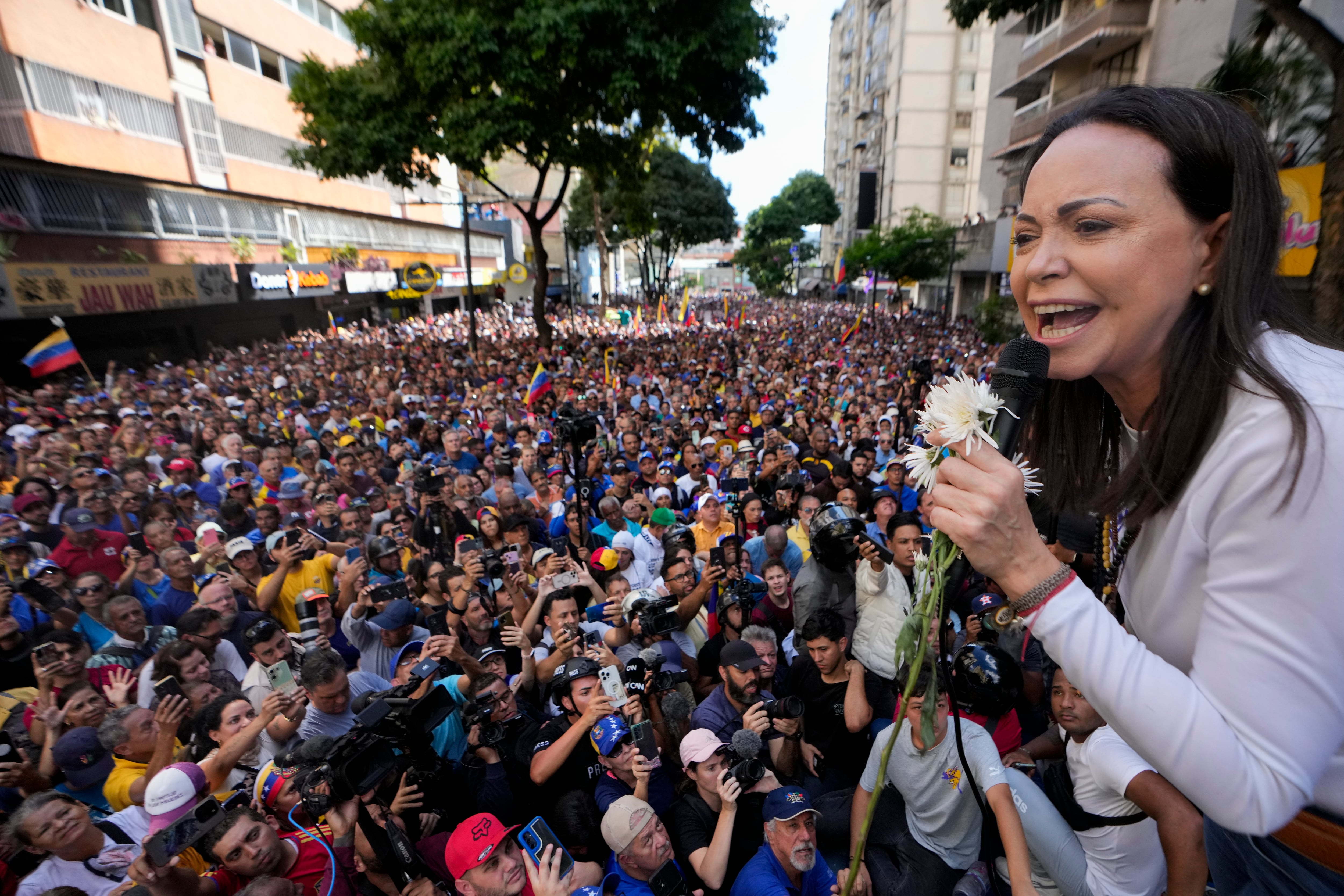 Maria Corina Machado. (AP Photo/Matias Delacroix)