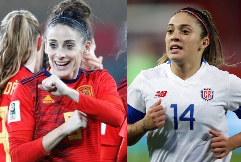España vs Costa Rica se enfrentan por la fecha 1 del grupo C del Mundial Femenino. Foto: Composición.