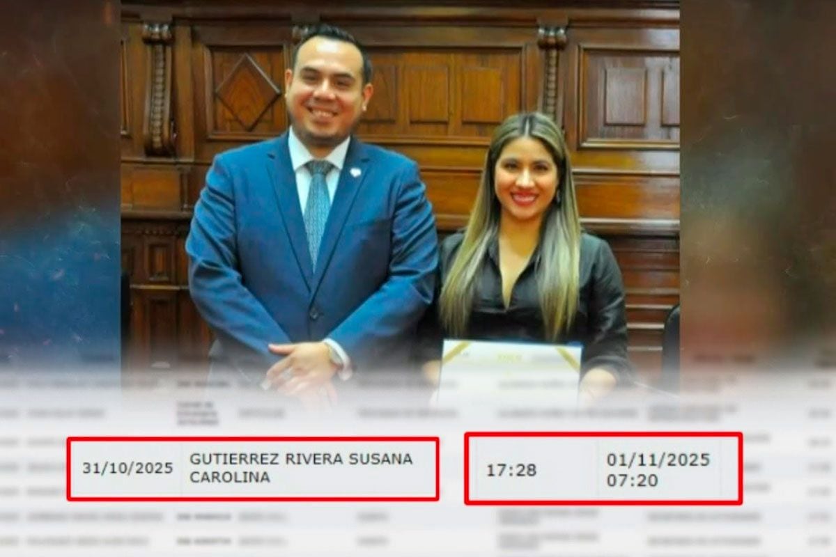 Susana Gutiérrez ingresó a Palacio el 31 de octubre en la tarde y se retiró a las 7 de la mañana del día siguiente. Foto: ATV
