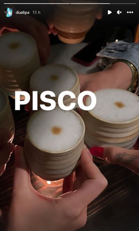 Dua Lipa toma pisco sour en Chile