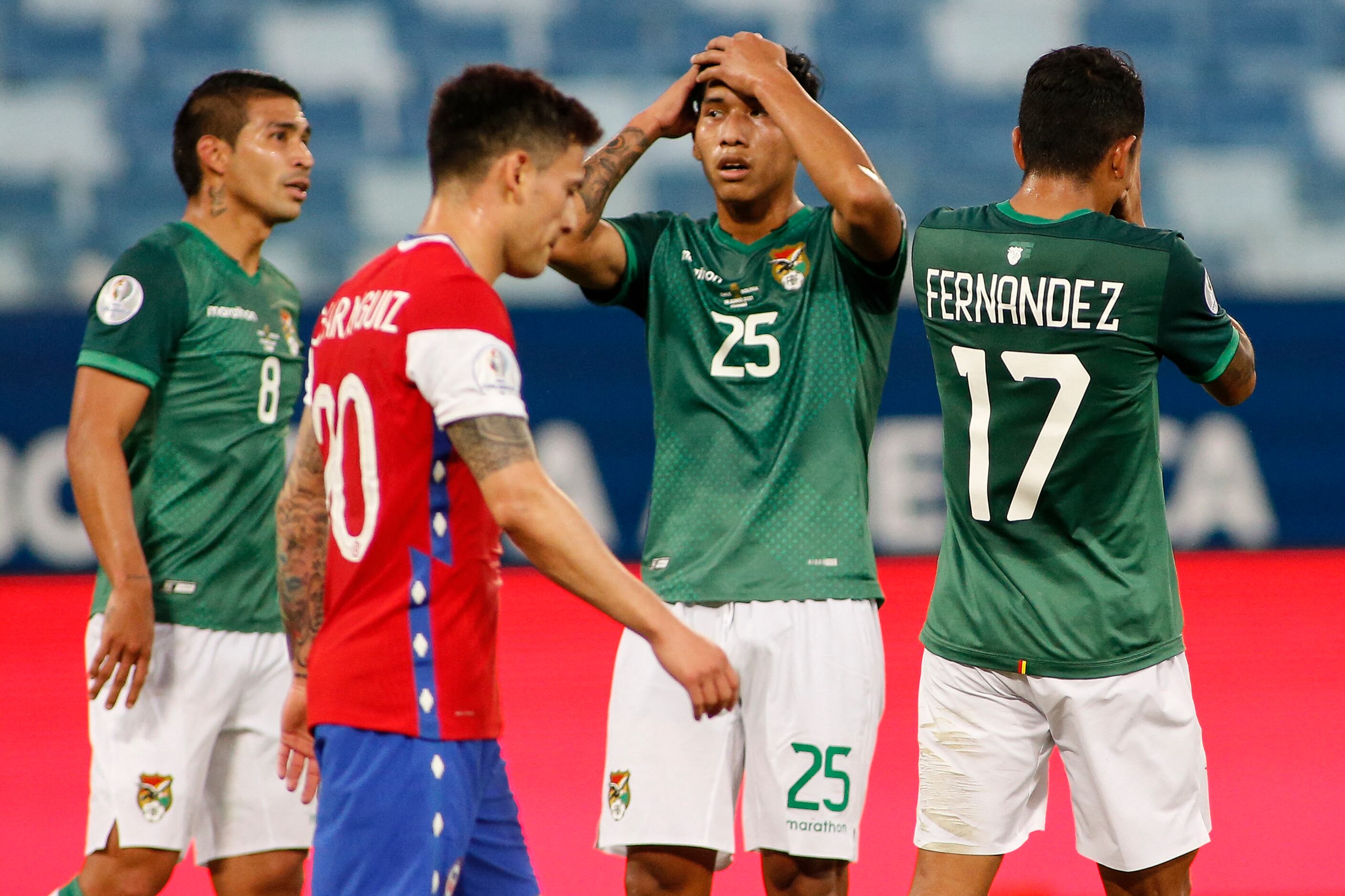 Bolivia perdió 1-0 ante los chilenos en la Copa América 2021 (Foto: AFP)