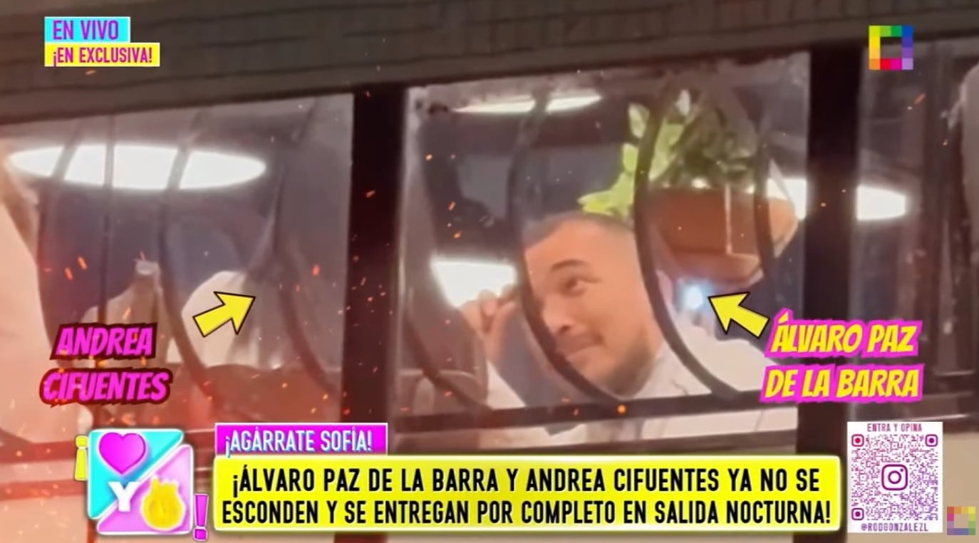 Álvaro Paz de la Barra y Andrea en un restaurante conocido.