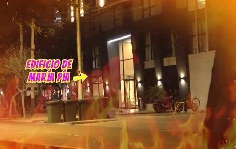 El carro de Gustavo Salcedo fue captado en el edificio de María Pía.