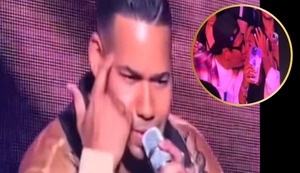 Romeo Santos sorprende a Jorge Luna en pleno concierto y le pide que le dé un beso a su esposa