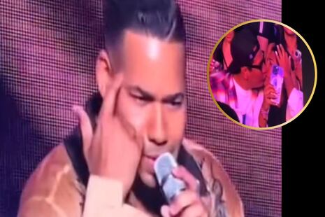 Romeo Santos sorprende a Jorge Luna en pleno concierto y le pide que le dé un beso a su esposa