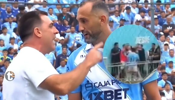 Pablo Guede fue a buscar a Herná Barcos finalizado el partido en el Alberto Gallardo (Video: @popsmoke1901)
