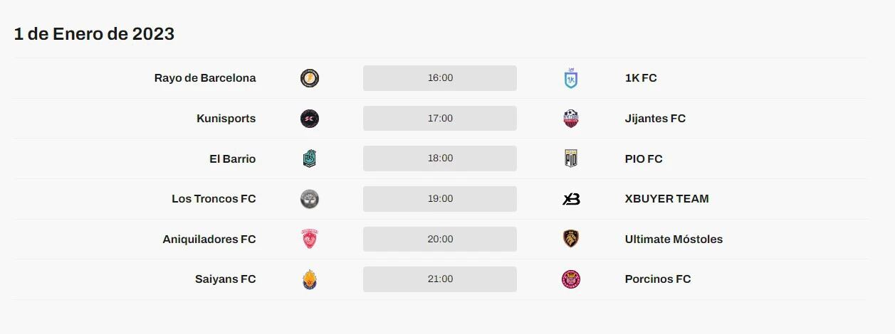 Primeros encuentros de la King's League.