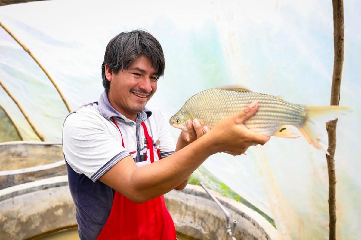Efraín González instaló la piscigranja “El Bagrecito”
