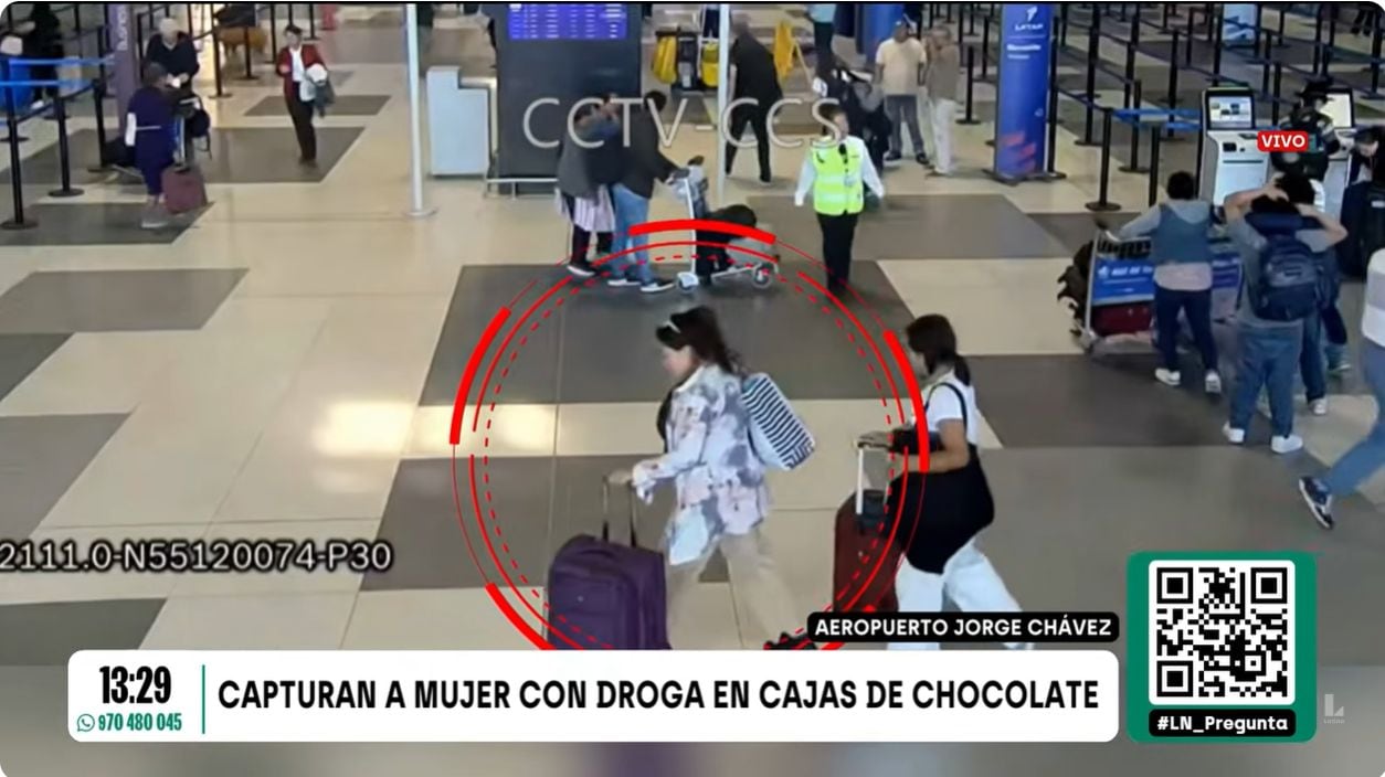 Mujer intentaba llevar 8 kilos de droga a Europa. Foto: Latina