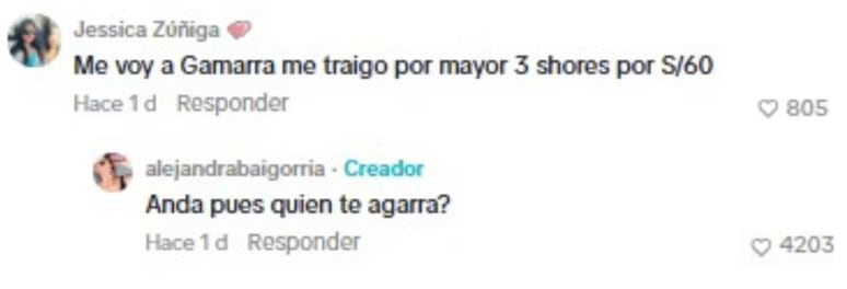 Alejandra Baigorria responde con todo a usuaria previo a promoción.