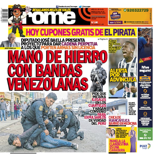 Portada Trome miércoles 28 de octubre del 2026
