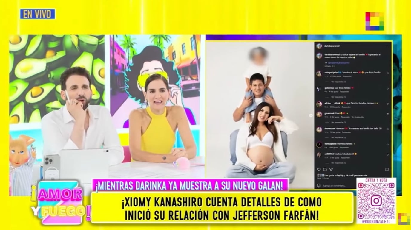 Peluchín y Gigi Mitre cuestionan sesión de foto de Darinka Ramírez, su pareja y su hija.
