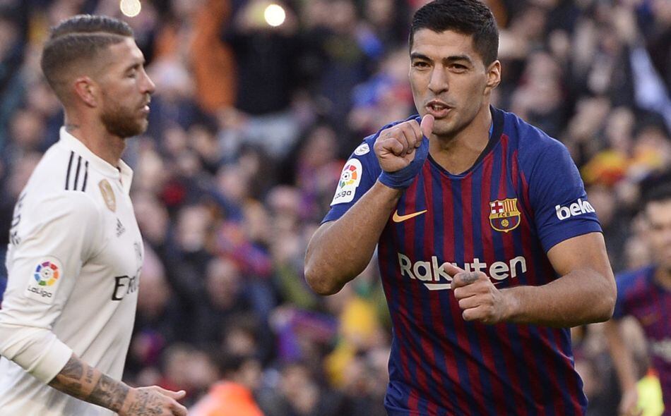 El uruguayo anotó en el clásico español 2018 de Liga Santander.