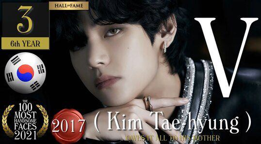 Taehyung de BTS en el puesto #3 de Los 100 rostros más bellos del 2021. Foto: Captura YT