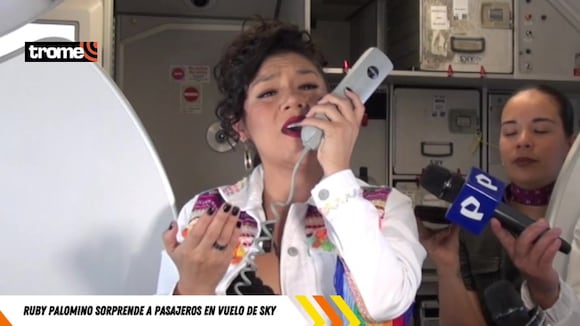 TROME | Ruby Palomino sorprendió a pasajeros de vuelo de SKY