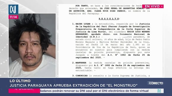 TROME | Jueza paraguaya aprueba extradición de alias El Monstruo al Perú. Video: Canal N