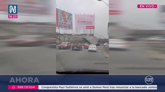 TROME - Fuertes vientos en Lima: Cae panel publicitario sobre pista en Surco y derriba árboles en La Molina