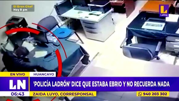 Huancayo: Detienen a policía ebrio que robó laptop de su misma dependencia laboral