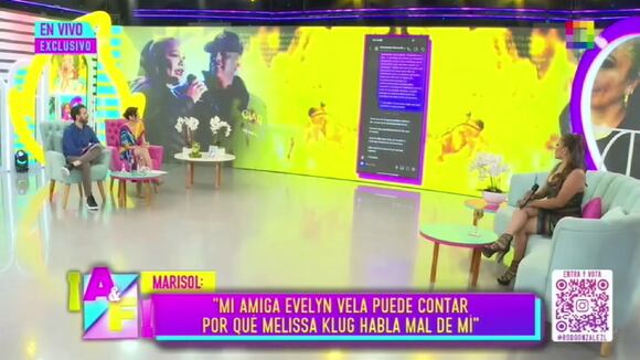 Trome | Evelyn Vela sobre Melissa Klug en El Valor de la Verdad (Amor y Fuego)