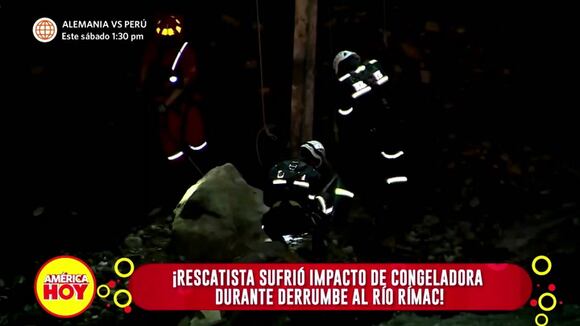 Rescatista sufrió impacto de congeladora