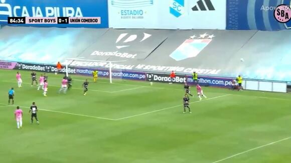 El gol de Jesús Barco para el 1-1 en el Sport Boys vs. Unión Comercio (Fuente: prensa SBA)