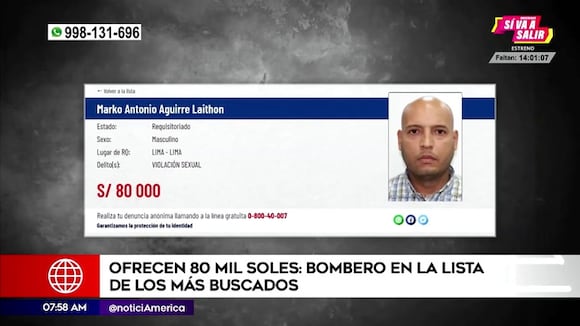 Bombero en la lista de los más buscados