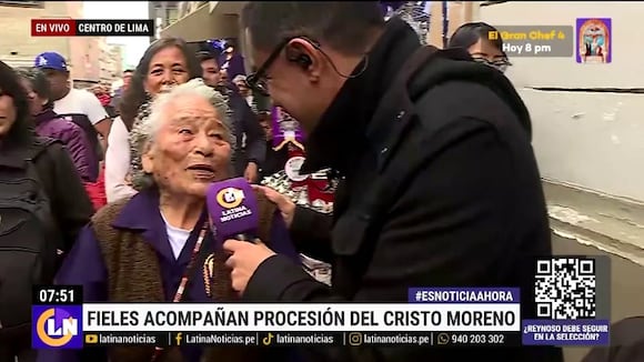 Adolfo Bolívar llora durante procesión del Señor de los Milagros