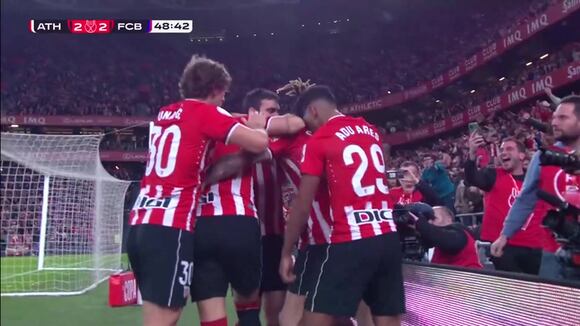 Oihan Sancet anotó el 2-2 de Athletic Club vs. Barcelona, por Copa del Rey. (Video: RFEF)