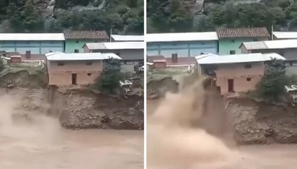 Huánuco: Casa colapsa por incremento del caudal del río Marañón