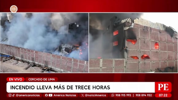 Incendio en Centro de Lima: pared cae por alto grado de temperatura