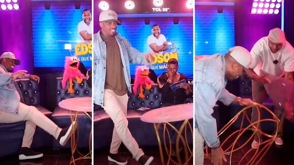 Jefferson Farfán terminó derribando mesa en entrevista con Giselo