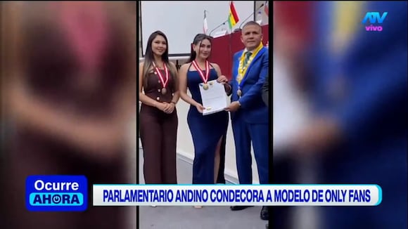 TROME | Parlamentario andino condecora a modelo de OnlyFans Karen Paniagua. Video: ATV