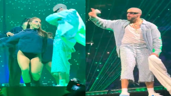 Bad Bunny tuvo pequeño incidente con bailarina en su concierto en Puerto Rico